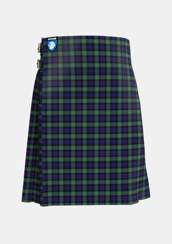 Traditional_MacKenzie_Hunting_Green_Tartan_5906_kilt_front_image_with_pleated_design_and_adjustable_buckles_for_men