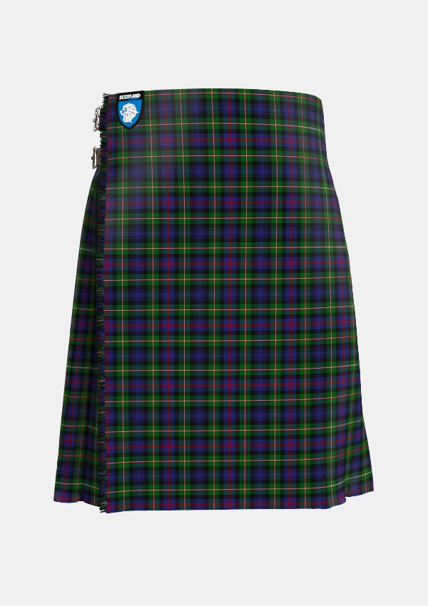 Traditional_MacKenzie_Morgan_Tartan_6068_kilt_front_image_with_pleated_design_and_adjustable_buckles_for_men