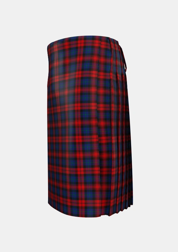 Traditional_MacLachlan_Two_Tartan_732_kilt_left_image_with_pleated_design_and_adjustable_buckles_for_men