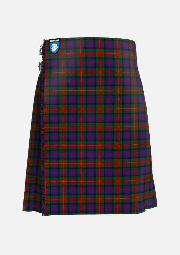 Traditional_MacLagan_of_Glenquiech_Tartan_7813_kilt_front_image_with_pleated_design_and_adjustable_buckles_for_men