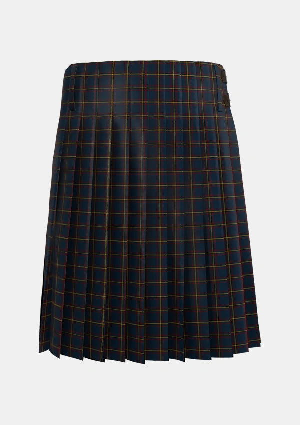 Traditional_MacLaine_of_Lochbuie_Hunting_Tartan_491_kilt_back_image_with_pleated_design_and_adjustable_buckles_for_men