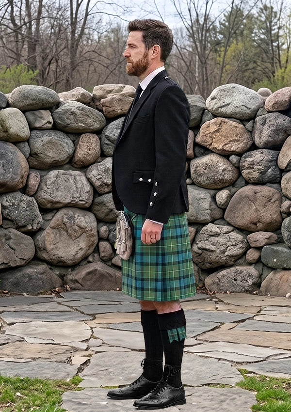 Traditional_MacLaren_Ancient_Tartan_Kilt_and_Argyle_Jacket_Kilt_Outfit_left_image