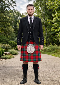 Traditional_MacLean_of_Duart_Modern_Tartan_Kilt_and_Argyle_Jacket_Kilt_Outfit_front_image