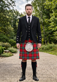 Traditional_MacLean_of_Duart_Modern_Tartan_Kilt_and_Argyle_Jacket_Kilt_Outfit_front_image