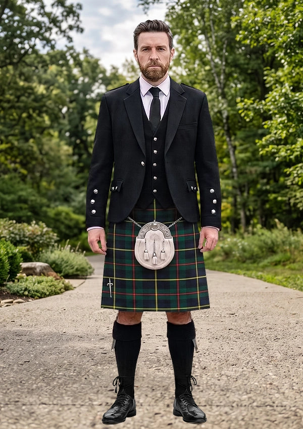 Traditional_MacLeod_of_Harris_Tartan_Kilt_and_Argyle_Jacket_Kilt_Outfit_front_image