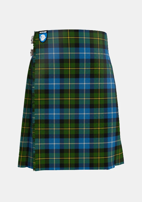 Traditional_MacNeil_of_Barra_Tartan_kilt_1767_front_image_with_pleated_design_and_adjustable_buckles_for_men