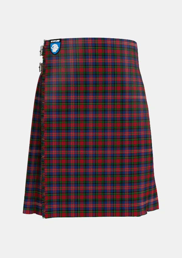 Traditional_MacPherson_7_Tartan_1412_kilt_front_image_with_pleated_design_and_adjustable_buckles_for_men