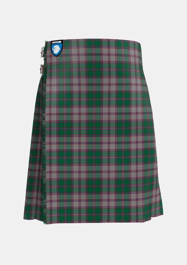 Traditional_MacPherson_Gathering_1996_Tartan_3552_kilt_front_image_with_pleated_design_and_adjustable_buckles_for_men