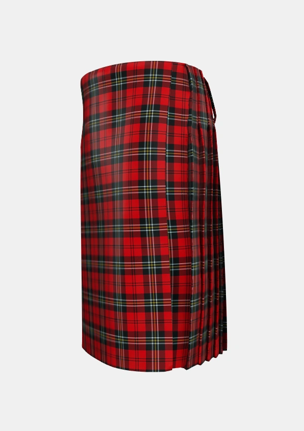 Traditional_MacPherson_Red_Cluny_Tartan_1610_kilt_left_image_with_pleated_design_and_adjustable_buckles_for_men
