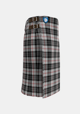 Traditional_MacPherson_of_Cluny_Black_and_White_Tartan_1830_kilt_right_image_with_pleated_design_and_adjustable_buckles_for_men