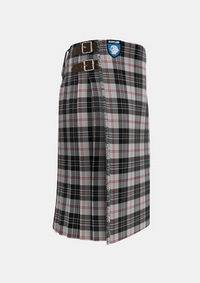Traditional_MacPherson_of_Cluny_Black_and_White_Tartan_1830_kilt_right_image_with_pleated_design_and_adjustable_buckles_for_men