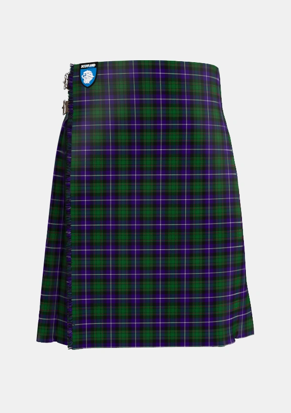 Traditional_MacRae_Hunting_1_Tartan_807_kilt_front_image_with_pleated_design_and_adjustable_buckles_for_men