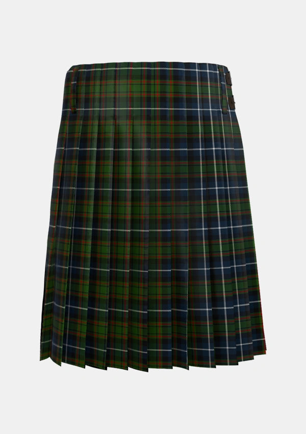 Traditional_MacRae_Hunting_3_Tartan_803_kilt_back_image_with_pleated_design_and_adjustable_buckles_for_men