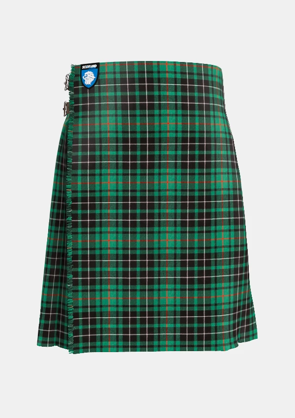 Traditional_Macaulay_Hunting_tartan_front_image_with_pleated_design_and_adjustable_buckles_for_men