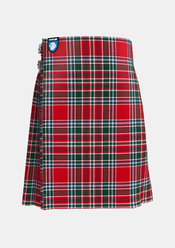 Traditional_Macbean_tartan_front_image_with_pleated_design_and_adjustable_buckles_for_men