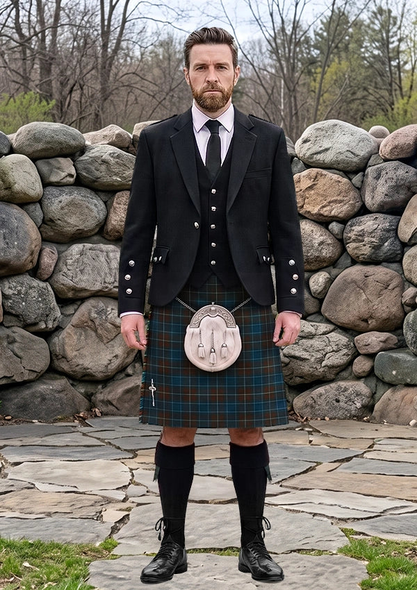 Traditional_Macconnell_Tartan_141_Kilt_and_Argyle_Jacket_Kilt_Outfit_front_image