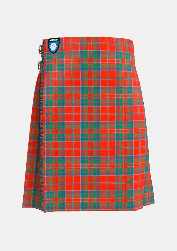 Traditional_Macgillivray_tartan_front_image_with_pleated_design_and_adjustable_buckles_for_men