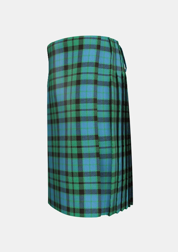 Traditional_Mackay_Ancient_Tartan_kilt_left_image_with_pleated_design_and_adjustable_buckles_for_men