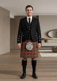 Traditional_Maclachlan_old_modern_tartan_Kilt_and_Argyle_Jacket_Kilt_Outfit_front_image