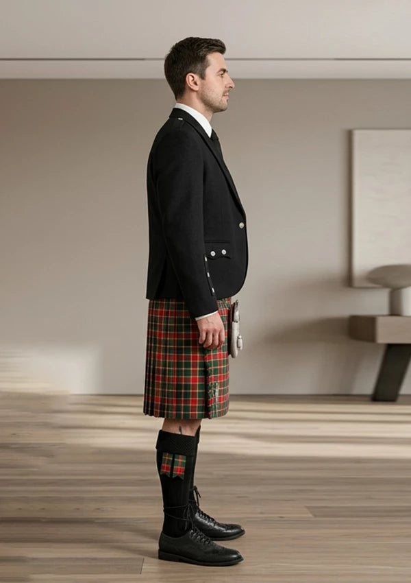 Traditional_Maclachlan_old_modern_tartan_Kilt_and_Argyle_Jacket_Kilt_Outfit_right_image