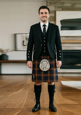 Traditional_Maclain_of_lochbuie_hunting_tartan_Kilt_and_Argyle_Jacket_Kilt_Outfit_front_image