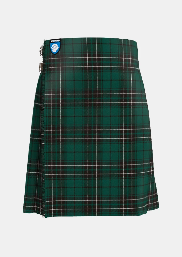 Traditional_Maclean_Hunting_Modern_Tartan_kilt_front_image_with_pleated_design_and_adjustable_buckles_for_men