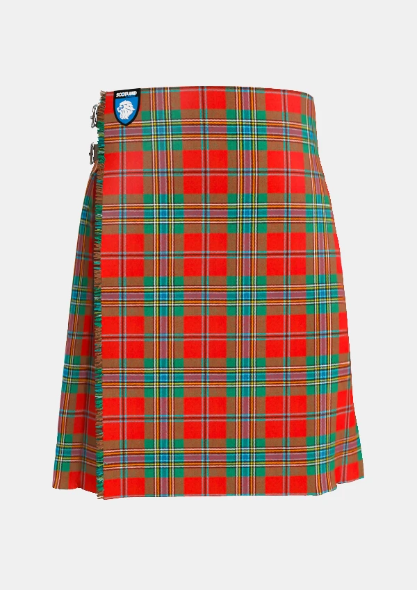Traditional_Maclean_of_Duart_tartan_front_image_with_pleated_design_and_adjustable_buckles_for_men