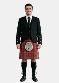Traditional_Maclean_of_duart_weathered_tartan_Kilt_and_Argyle_Jacket_Kilt_Outfits_front_image