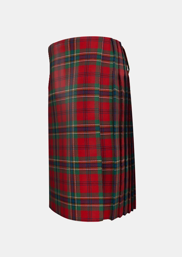 Traditional_Maclean_tartan_left_image_with_pleated_design_and_adjustable_buckles_for_men