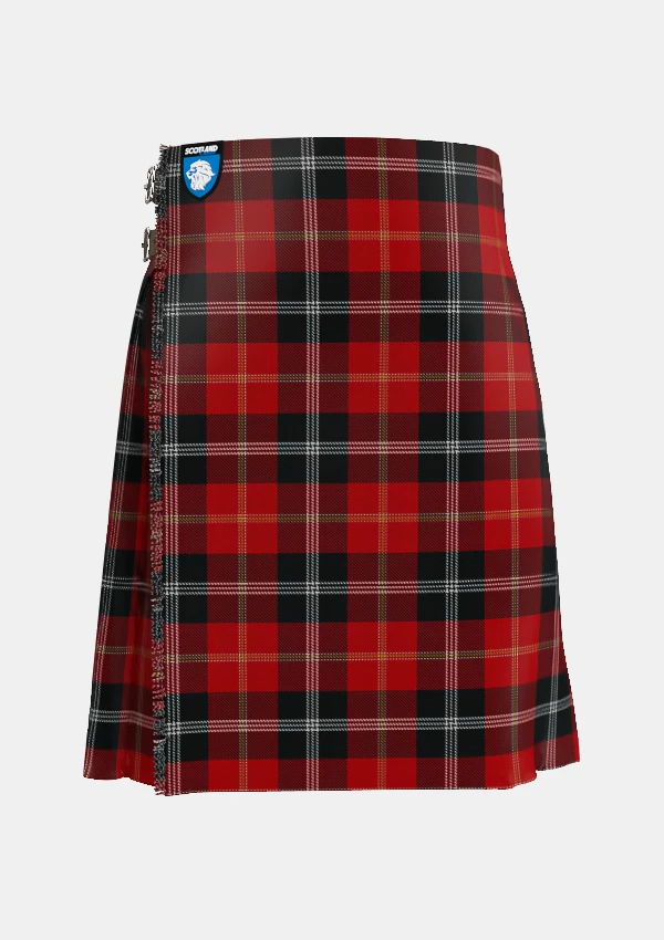 Traditional_Marjoribanks_Tartan_kilt_front_image_with_pleated_design_and_adjustable_buckles_for_men