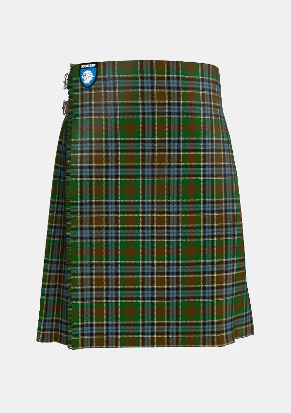 Traditional_Massey_Tartan_kilt_6631_front_image_with_pleated_design_and_adjustable_buckles_for_men