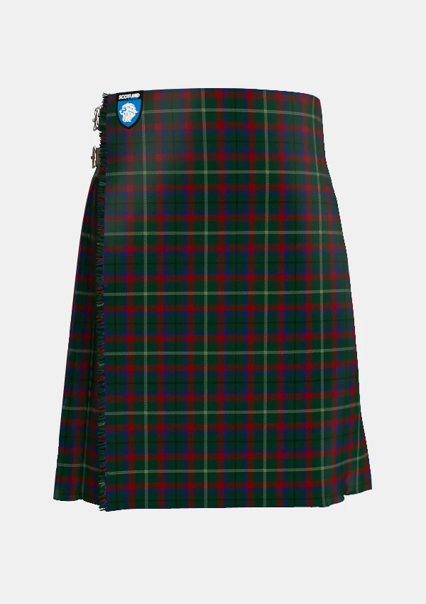 Traditional_Mayo_County_Tartan_2270_kilt_front_image_with_pleated_design_and_adjustable_buckles_for_men