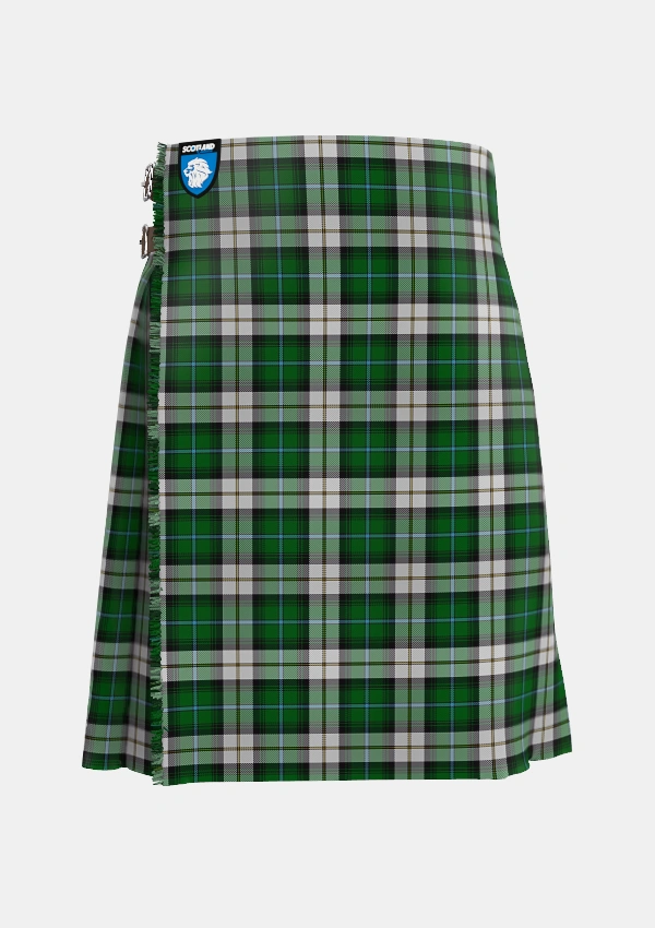 Traditional_McCandlish_Arisaid_Green_Tartan_3325_kilt_front_image_with_pleated_design_and_adjustable_buckles_for_men