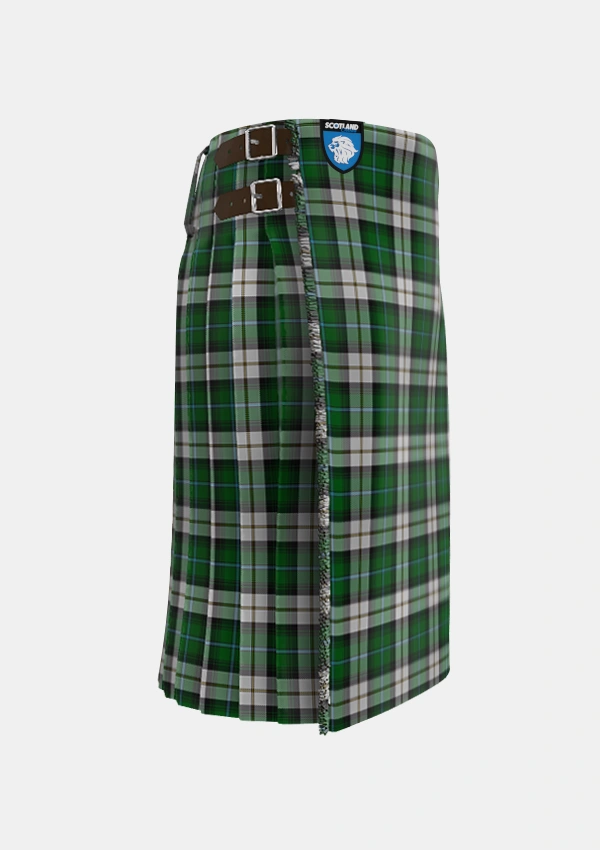 Traditional_McCandlish_Arisaid_Green_Tartan_3325_kilt_right_image_with_pleated_design_and_adjustable_buckles_for_men