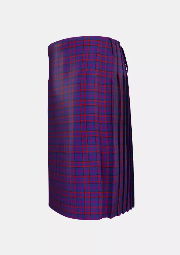 Traditional_McCluskey_David_John_and_Family_Tartan_13334_kilt_left_image_with_pleated_design_and_adjustable_buckles_for_men