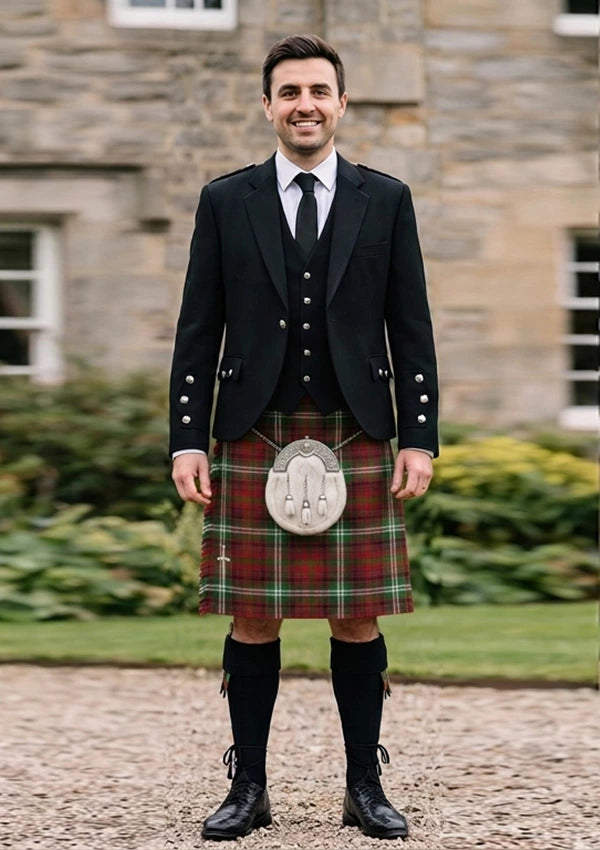 Traditional_Mcguire_tartan_6065_Kilt_and_Argyle_Jacket_Kilt_Outfit_front_image