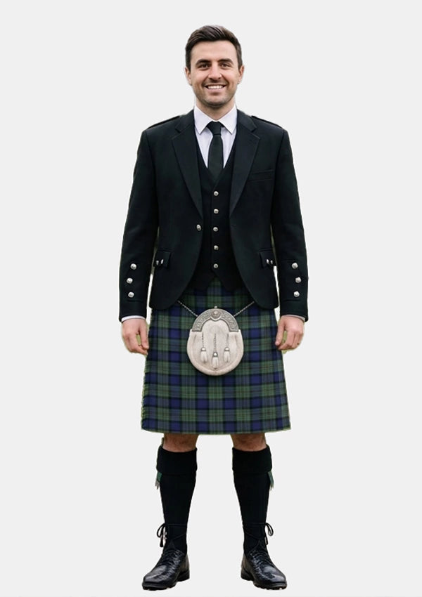 Traditional_Mclaren_tartan_342_Kilt_and_Argyle_Jacket_Kilt_Outfits_front_image
