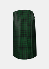 Traditional_Menzies_Green_Tartan_788_kilt_left_image_with_pleated_design_and_adjustable_buckles_for_men