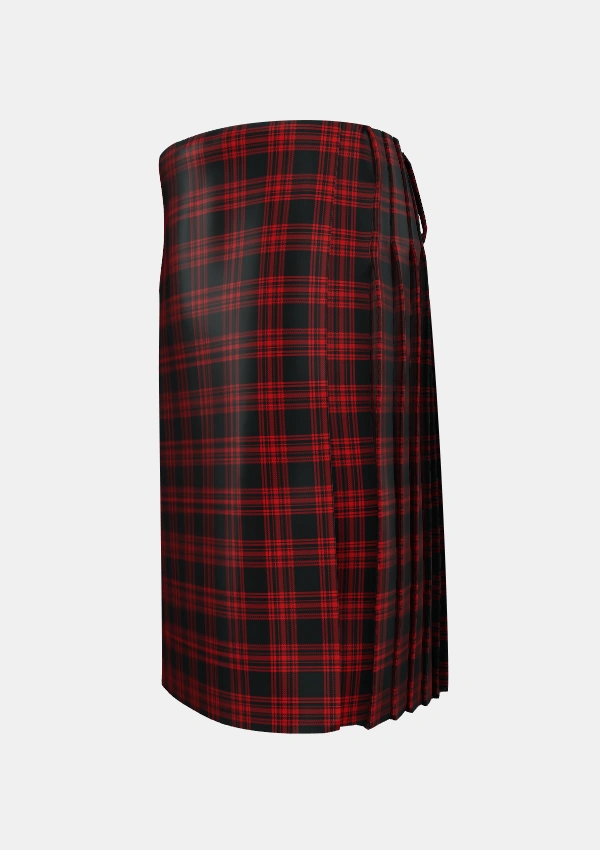 Traditional_Menzies_Hunting_Tartan_1184_kilt_left_image_with_pleated_design_and_adjustable_buckles_for_men