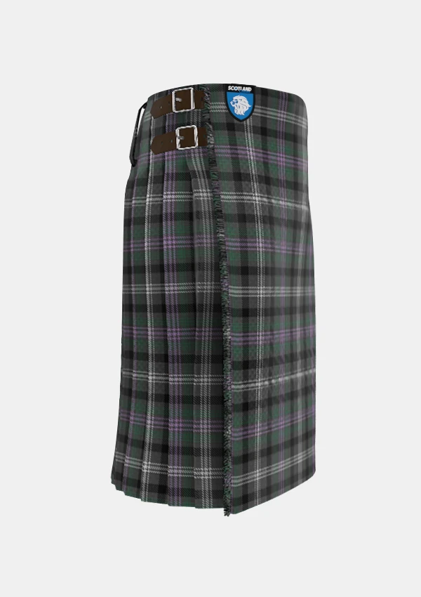 Traditional_Midnight_Thistle_Tartan_kilt_7499_right_image_with_pleated_design_and_adjustable_buckles_for_men