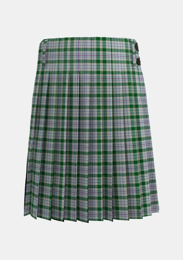 Traditional_Milne_dress_green_Tartan_3196_kilt_back_image_with_pleated_design_and_adjustable_buckles_for_men