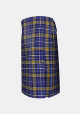 Traditional_Monaghan_County_Crest_Range_Tartan_7412_kilt_left_image_with_pleated_design_and_adjustable_buckles_for_men