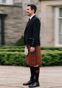 Traditional_Morrison_Clan_tartan_998_Kilt_and_Argyle_Jacket_Kilt_Outfit_left_image