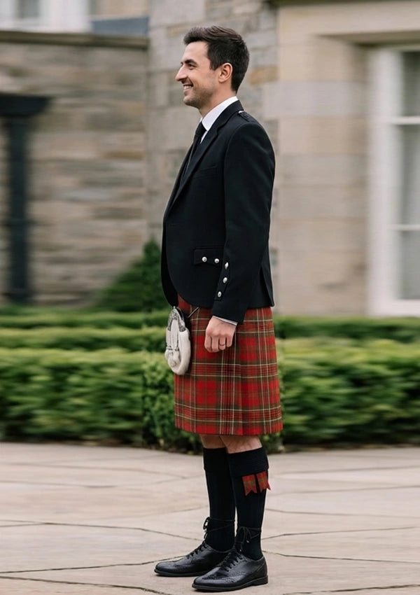 Traditional_Morrison_Clan_tartan_998_Kilt_and_Argyle_Jacket_Kilt_Outfit_left_image