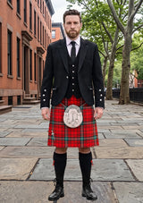 Traditional_Morrison_Red_Tartan_Kilt_and_Argyle_Jacket_Kilt_Outfit_front_image