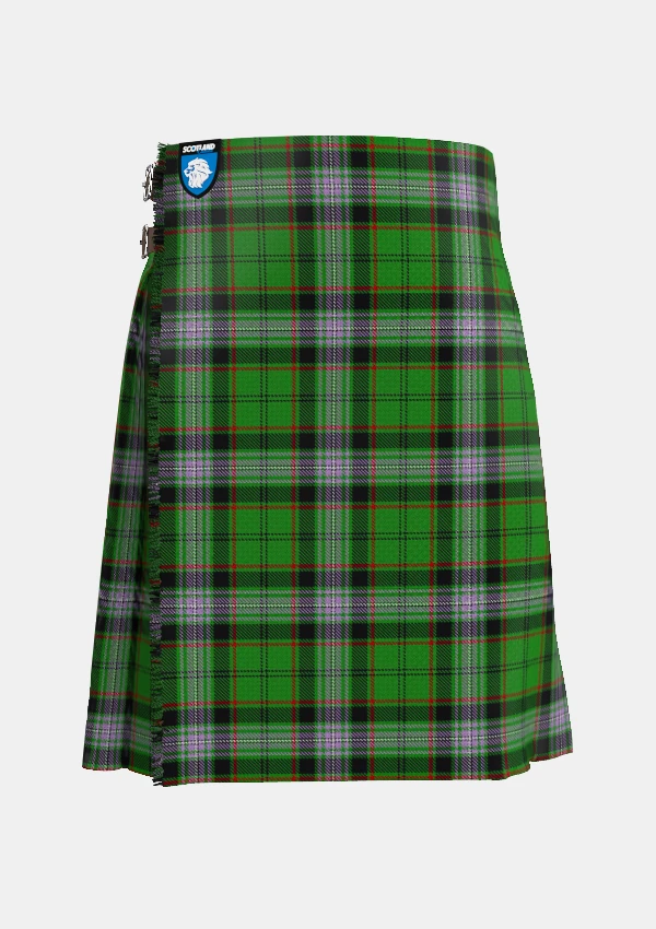 Traditional_Moss_Tartan_kilt_6063_front_image_with_pleated_design_and_adjustable_buckles_for_men