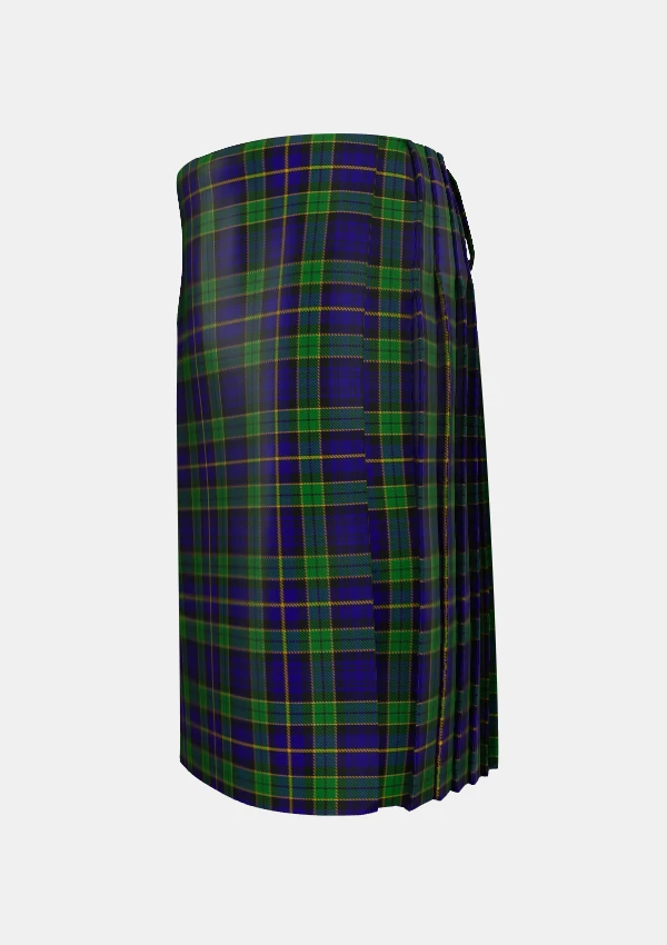 Traditional_Mulholland_Tartan_kilt_left_image_with_pleated_design_and_adjustable_buckles_for_men