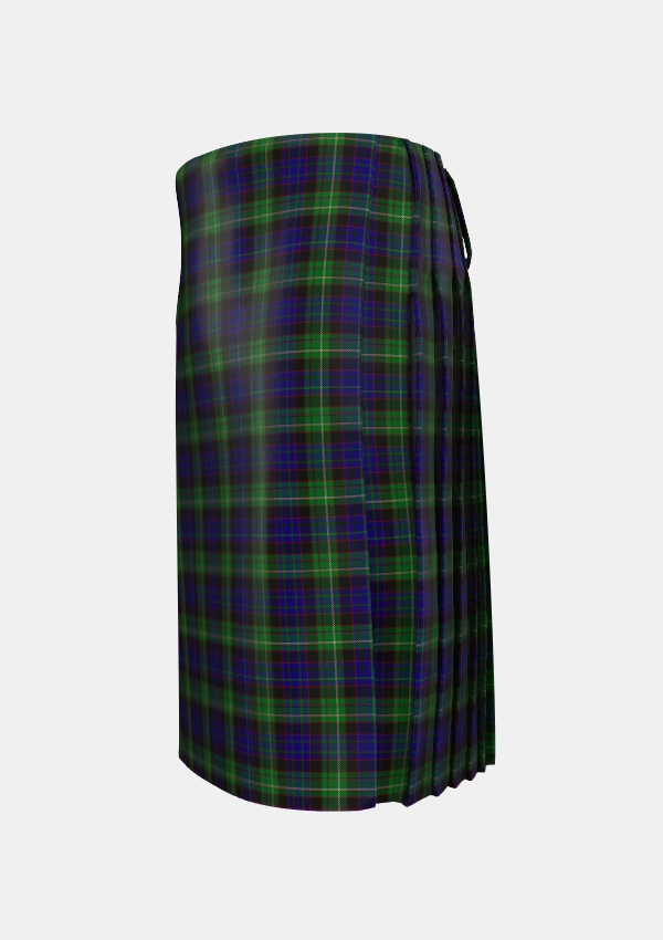 Traditional_Nicolson_Green_Hunting_Tartan_322_kilt_left_image_with_pleated_design_and_adjustable_buckles_for_men