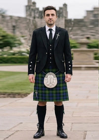 Traditional_O_Doherty_Tartan_10566_Kilt_and_Argyle_Jacket_Kilt_Outfit_front_image