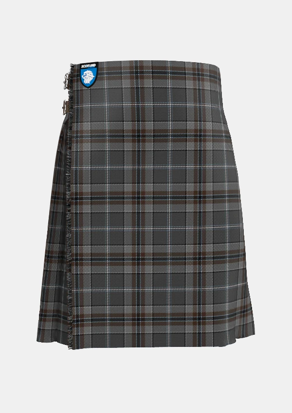 Traditional_Oban_Mist_Tartan_kilt_11010_front_image_with_pleated_design_and_adjustable_buckles_for_men